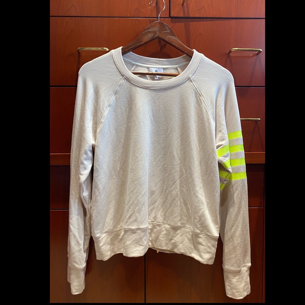 Sundry long sleeve top with stripes on sleeve